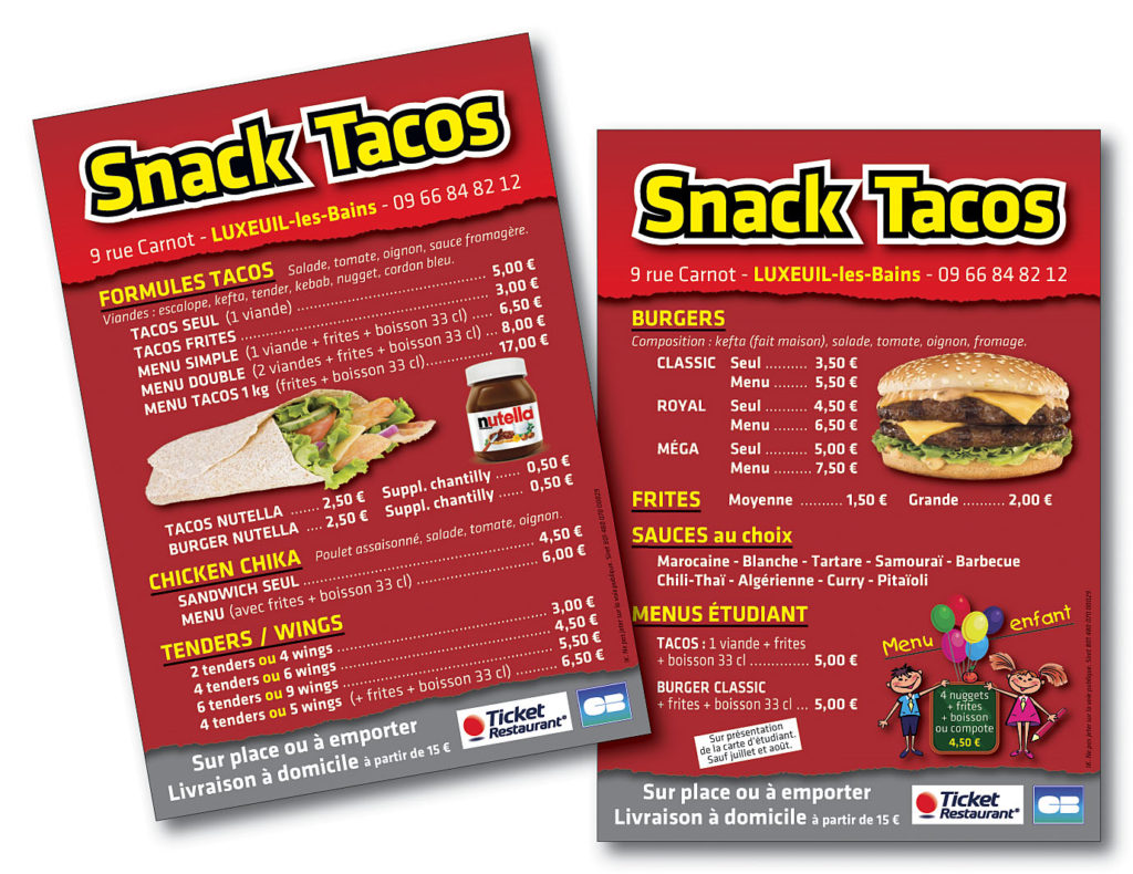 Snack Tacos flyer A5